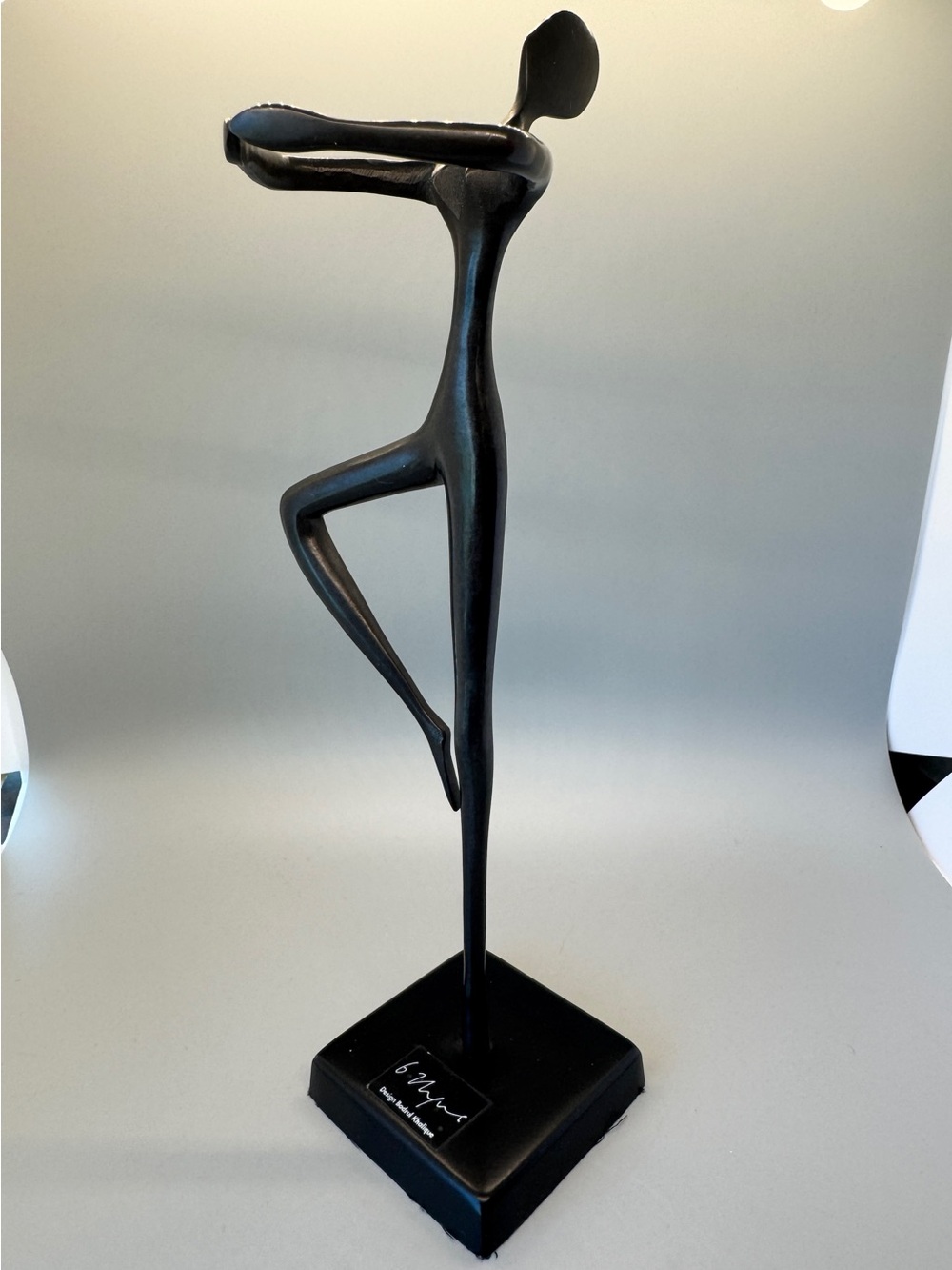 Minimalist Black Abstract Dancer Sculpture by Unknown Brand